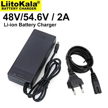 1-30 pces liitokala 48v/54.6 v carregador, para 48v bateria, 2a/2000ma corrente de carregamento, dc 5.5*2.1 plug