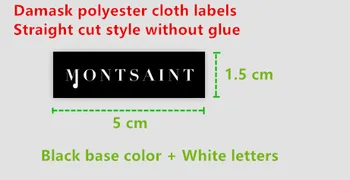 1000PCS , 5 * 1.5 cm Custom Black damask poliesteris pjaustytuose audiniai drabužių etiketės