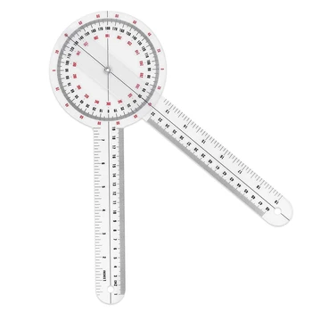 12 Colių Goniometer,Skaidrus, Ortopedijos Kampas Valdovas Plastiko Goniometer 360 Laipsnių Stuburo Goniometer Kūno Matavimo