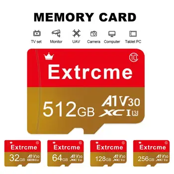 128GB Atminties Kortelės 10 Klasė A1 U3 V30 Didelės Spartos TF Kortelę 64GB SD Flash Card atminties Kortelės Pratęsiamas Saugojimo Mobiliojo Telefono UAV