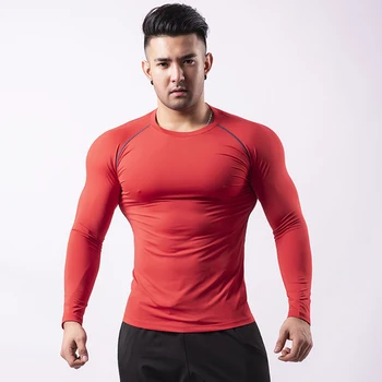 2020 Naujas Suspaudimo Shirt Mens Ilgas Rankovėmis marškinėliai, Sporto, Sveikatingumo Vyrų Salės Drabužių Raumenų Suspaudimo Bėrimas Apsaugas Vyrų sporto Salė