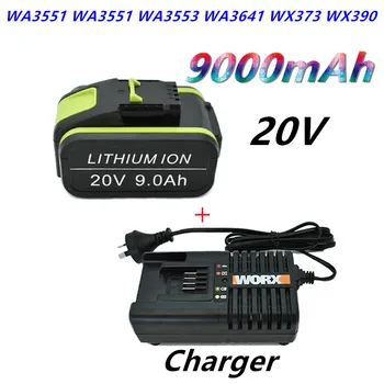 20V 9.0 Ah Pakeitimo Worx 20V Max Li-Ion Baterija WA3551 WA3551.1 WA3553 WA3641 WX373 WX390 Įkrovimo Baterija (akumuliatorius Įrankis