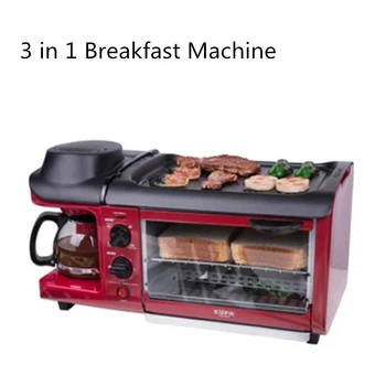 3 1. Daugiafunkcį Pusryčių Mašina, Kavos virimo aparatas Keptuvėje Duonos Skrudintuvas elektrine orkaite Duonos kepimo mašina pusryčiai maker