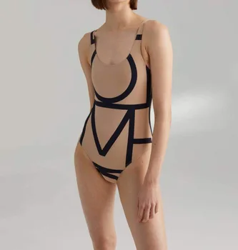 [7Evening] Ponios Geometrinis Spausdinimo vientisi maudymosi Kostiumėliai, - Ponios 2021 M. Vasaros Paplūdimys Atostogų maudymosi kostiumėlį