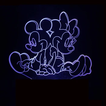 Akrilo LED Nakties Šviesos Sušaldyti/Mickey Mouse USB Baterija Stalo Lempos Namų Dekoro Apšvietimas Parduodamas Atskirai Akrilo Lakštas