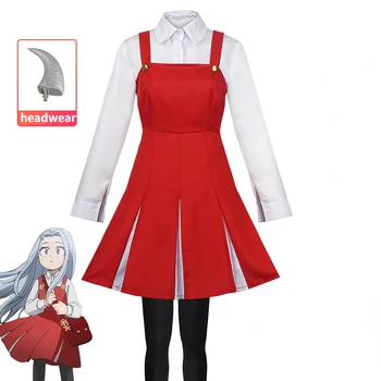 Anime Boku No Mano Herojus Akademinės Bendruomenės Sezonas 4 Eri Cosplay Kostiumų Raudona Vienodas Dress Helovinas Kostiumas Perukas Ragų Nustatyti Moteris