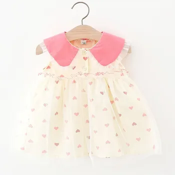 baby girl suknelė princesė meilės modelis cute suknelės rankovių vasaros drabužiai naujagimiams bamblys mergaitės tiulio nėrinių 0-4T