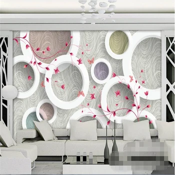 beibehang Užsakymą Foto Tapetai, 3D Sienos Freska Šiuolaikinės Mados Elegantiškas Ratas Modelio Stereo TV Fone de papel parede