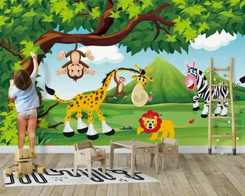 beibehang Užsakymą papel de parede 3d tapetai Šiaurės miškų tropinių augalų lapai žirafa kraštovaizdžio fone tėtis peint