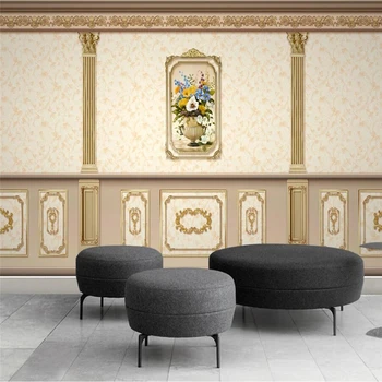beibehang Užsakymą tapetai 3d freskos prabanga europos villa romos skiltyje auksinė namų tobulinimo fono sienos обои 3d tapetai