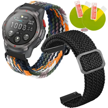 Elastingos Tinklelio Dirželiai MT100 Sporto Smart Watch Band Nailono Reguliuojama Apyrankė MT100 Smart Žiūrėti Screen Protector