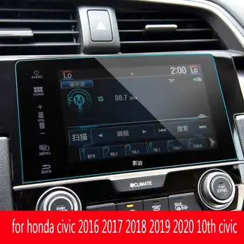 Honda civic 2016-2020 10 civic Automobilio Touch GPS Navigacijos Ekrano Grūdintas Stiklas, Apsauginė Plėvelė Auto Interjero Priedai