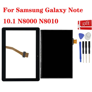 LCD Samsung Galaxy Note 10.1 N8000 N8010 skystųjų KRISTALŲ Ekrano Skydelis Modulio / Jutiklinis Ekranas skaitmeninis keitiklis Jutiklis Stiklo