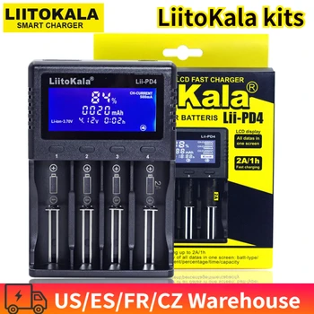 LiitoKala Lii-PD4 Lii-S8/S6/S2 Lii600 baterijos Įkroviklio 18650 26650 21700 18350 AA AAA), 3,7 V/3.2 V/1.2 V/ ličio baterijos NiMH
