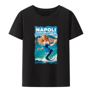 Napoli Sezono Čempionato Tema Medvilnės Marškinėliai Cool Prarasti Y2k Streetwear Vyrų T-shirt Camisa Viršūnes Trumpas Rankovėmis Tee Tees Spausdinti