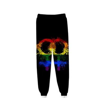 Naujas LGBT Lesbiečių, Gėjų Vėliavos 3D Spausdinimo Priežastinis Drabužių Mados Vyrų, Moterų, sportiniai Kostiumai Crewneck Hip-Hop Pants Plus Dydis S-7XL