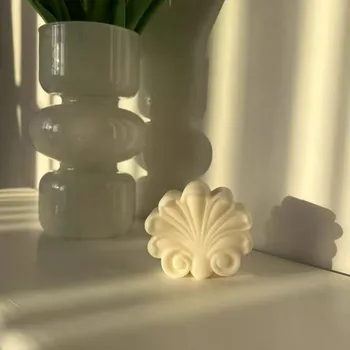 Naujas Silikono Formos Žvakė, Pagaminta 2D Retro Romos Skiltyje Reljefo Modelio Dizainas Myli Shell Epoksidinės Muilo Forma