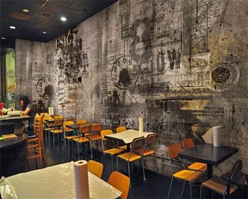 Papel De Parede Užsakymą Tapetai Baras, Restoranas Kūrybos Grafiti Nostalgiškas Didelis Fono Sienos Freskos Derliaus 3D Tapetai