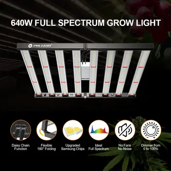 Phlizon 640W viso Spektro LED Grow Light 6X6ft Daržovių, Gėlių su 