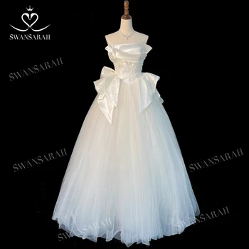 Rankovių Vestuvių Suknelės moterims 2023 Perlai Duobute-Line Teismas Traukinio Princesė Vestido De Novia SwanSarah XH42 Nuotakos Suknelės