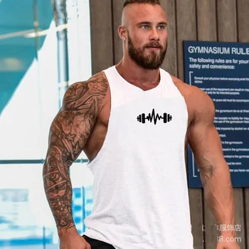 Raumenų Dragon spausdinti medvilniniai berankoviai marškinėliai bako viršuje vyrų Fitneso shirt mens singlet Kultūrizmo treniruotės sporto salėje vest fitneso