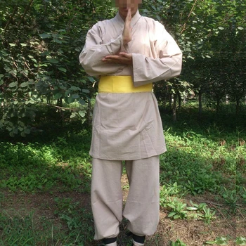Smėlio spalvos Aukštos Kokybės Medvilnės Vasarą&Pavasario Shaolin Vienuoliai Mokymo Kostiumas Kovos menų Chi Drabužių Wing Chun Kung fu Vienodas