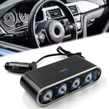 Universalus Splitter 12V USB Kištukas Auto Reikmenys, Automobilinio Įkroviklio Lizdas Maitinimo Adapteris Automobilių Cigarečių Žiebtuvėlis