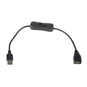 USB Kabelis Vyrų ir Moterų įjungimas IŠJUNGIMAS Kabelinės Perjungti LED Lempos Galia 28cm Linija Elektronika Duomenų Konvertavimas