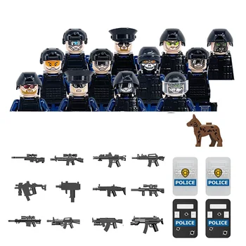 Vaikams Žaislai Karinės Duomenys Nustato Specialiosios Policijos Kovos Su Terorizmu Jėga, Ginklu Įrangos Modelis Blokų Rinkinius Berniukai Pomėgiai Dovana