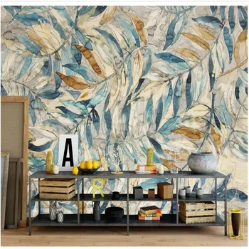 wellyu Užsakymą didelė freska 120 gražus lapai Šiaurės sofa fono sienos neaustinių medžiagų super žalia tapetai papel de parede