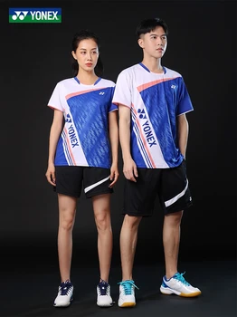 Yonex Teniso Sporto Džersis Sporto Drabužių, Sportinės aprangos Badmintono trumpomis Rankovėmis T-shirt Vyrai Moterys 110412